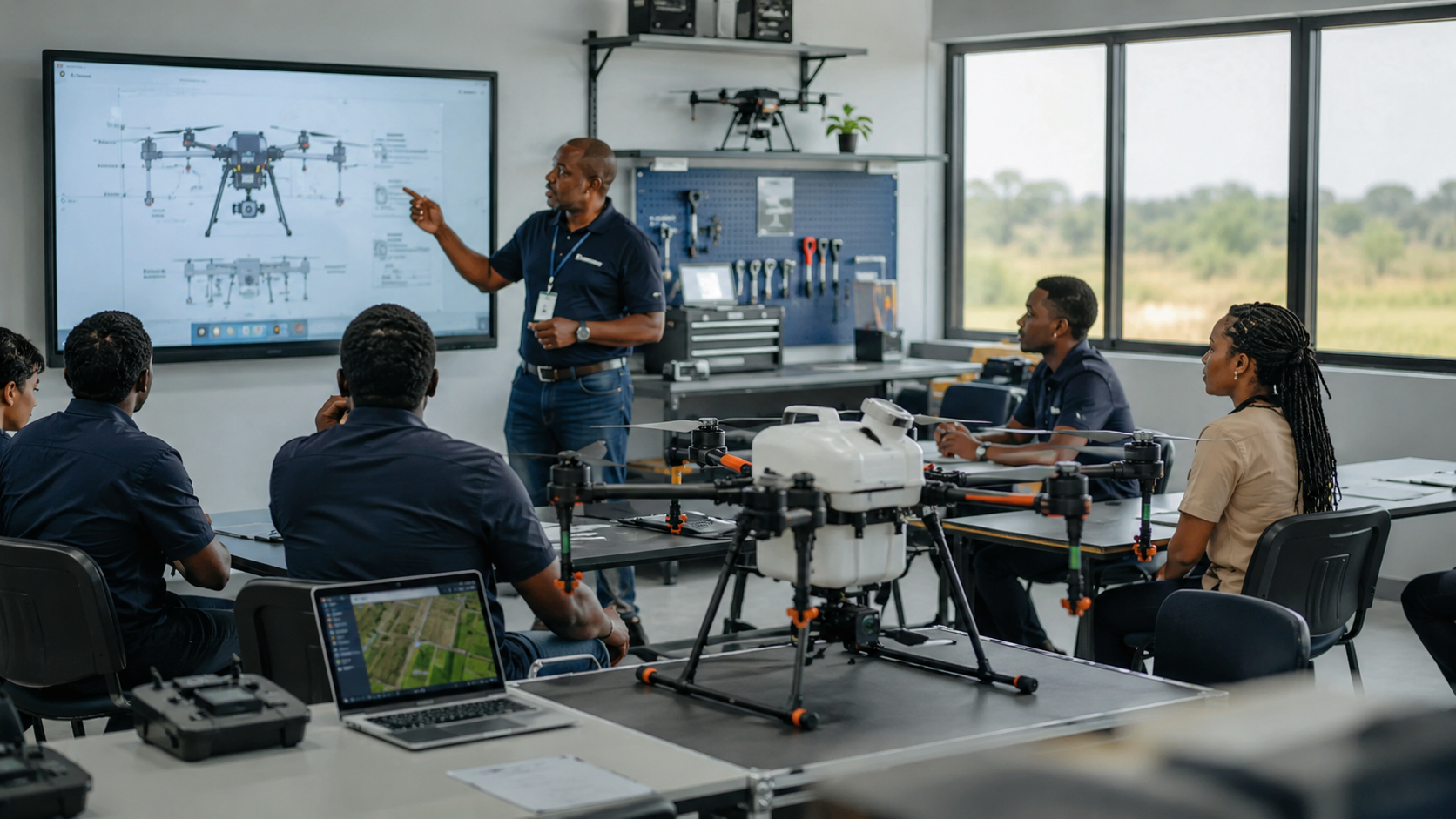 Civilian agricultural drone technician training academy